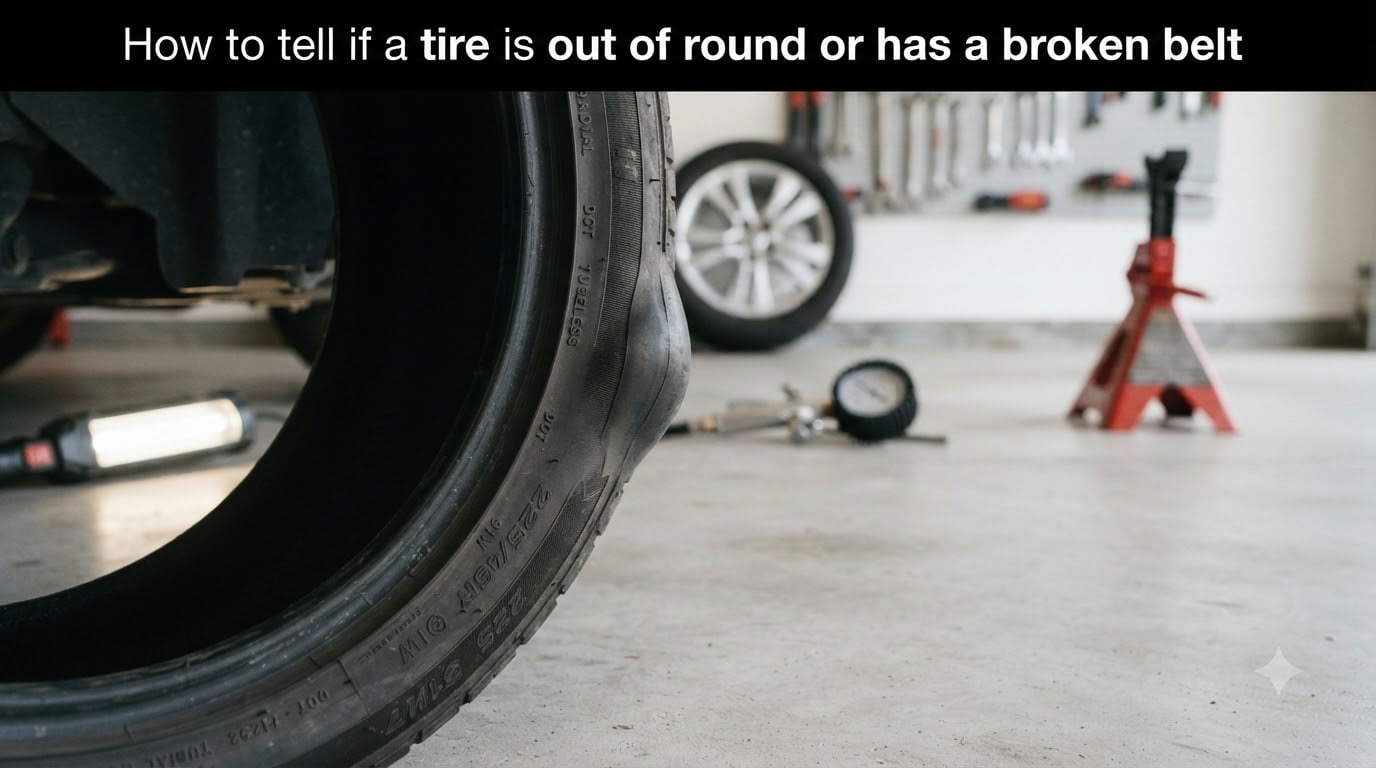 How to tell if a tire is out of round or has a broken belt