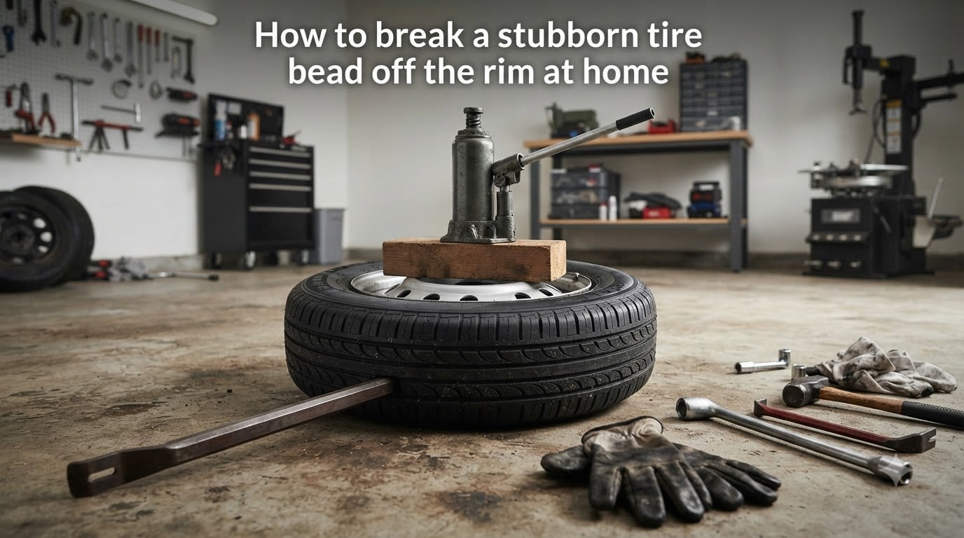 How to break a stubborn tire bead off the rim at home