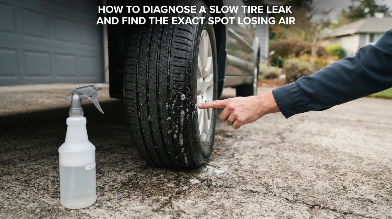 How to diagnose a slow tire leak and find the exact spot losing air