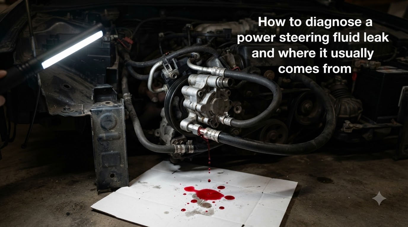 How to diagnose a power steering fluid leak and where it usually comes from