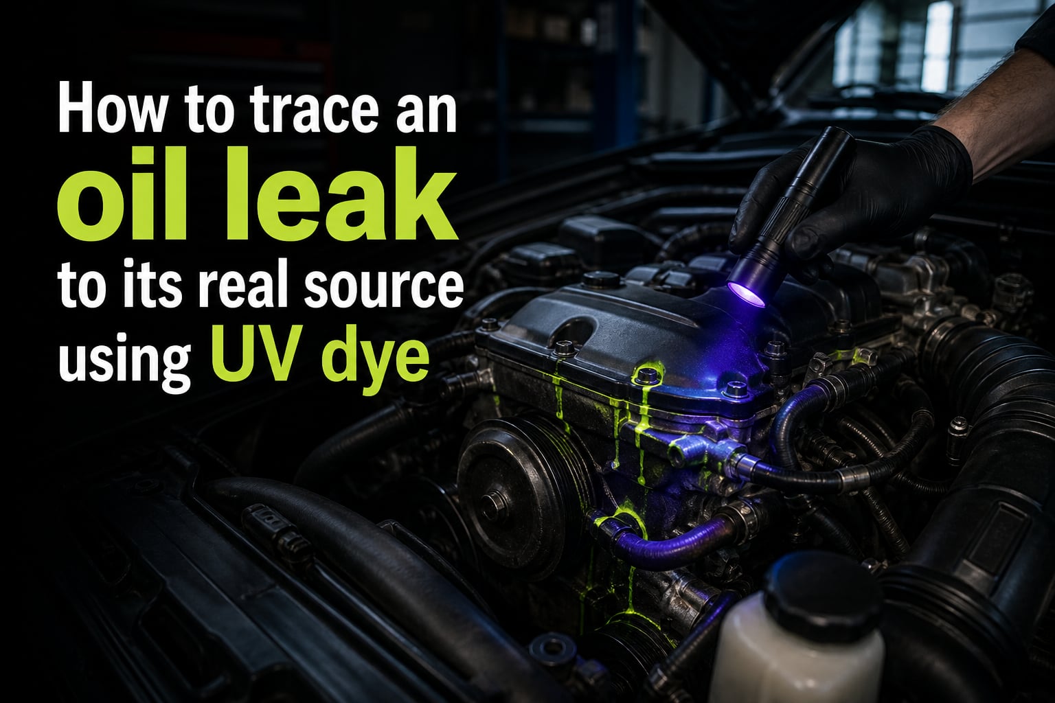 How to trace an oil leak to its real source using UV dye
