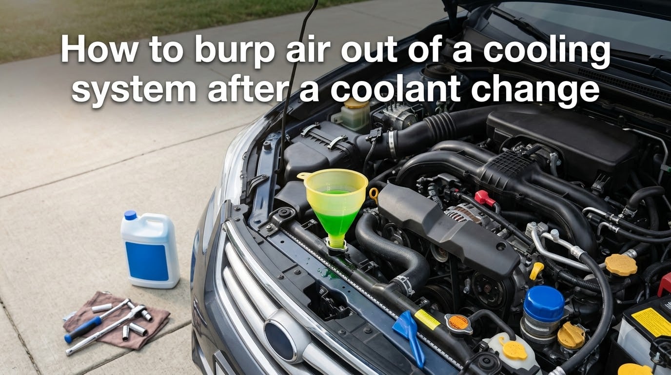 How to burp air out of a cooling system after a coolant change