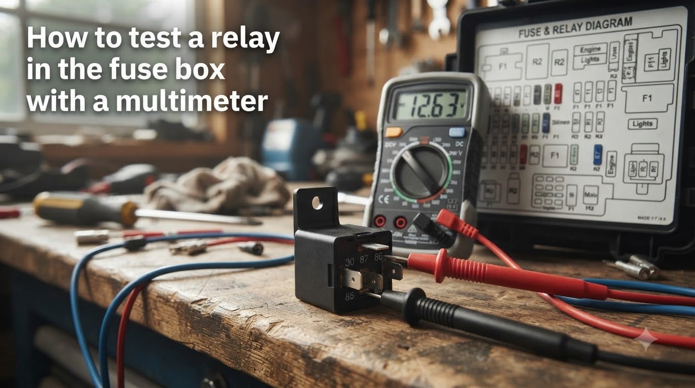 How to test a relay in the fuse box with a multimeter