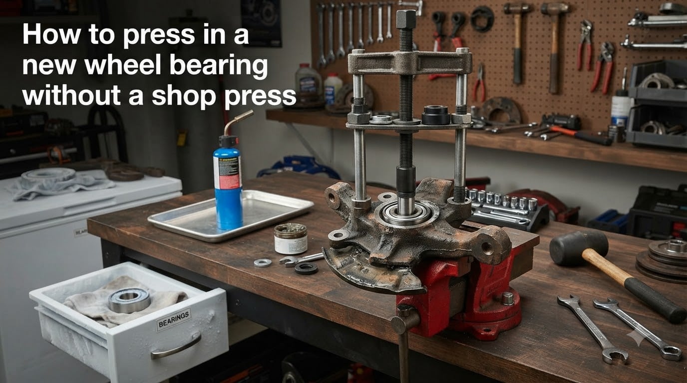 How to press in a new wheel bearing without a shop press