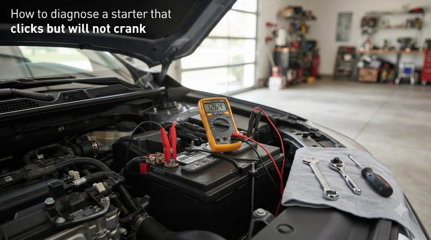 How to diagnose a starter that clicks but will not crank
