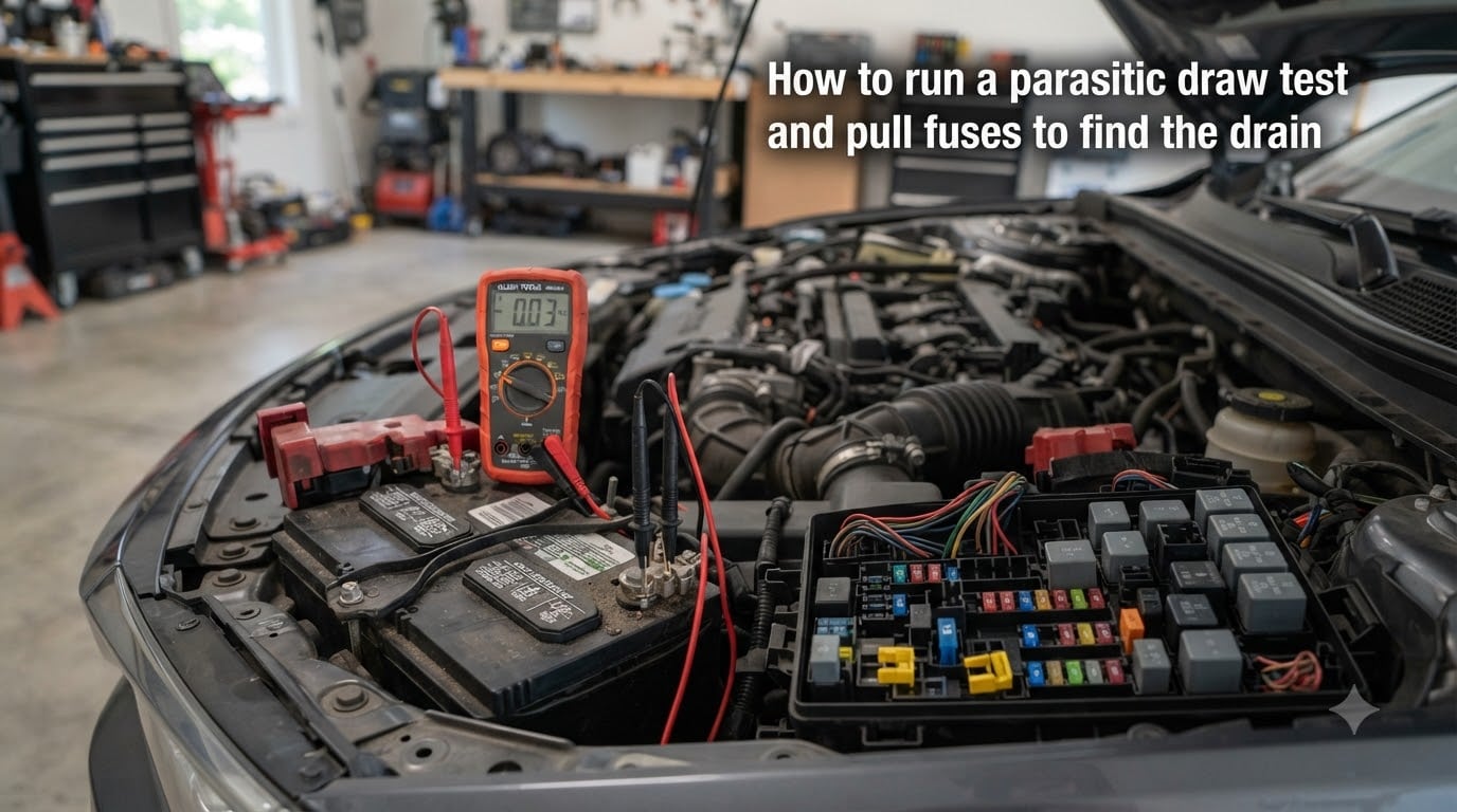 How to run a parasitic draw test and pull fuses to find the drain