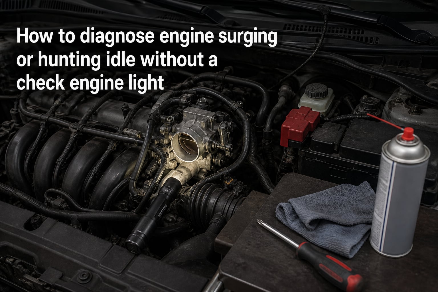 How to diagnose engine surging or hunting idle without a check engine light