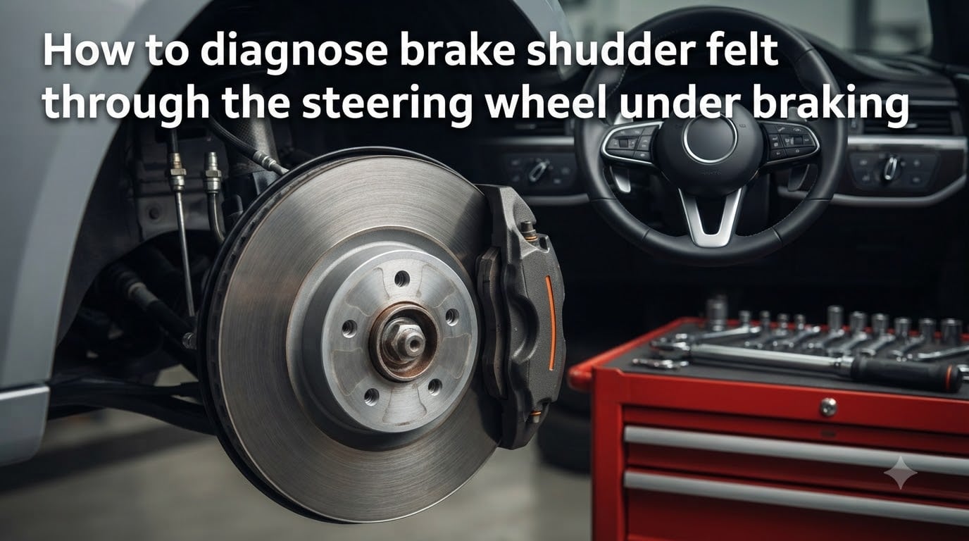 How to diagnose brake shudder felt through the steering wheel under braking