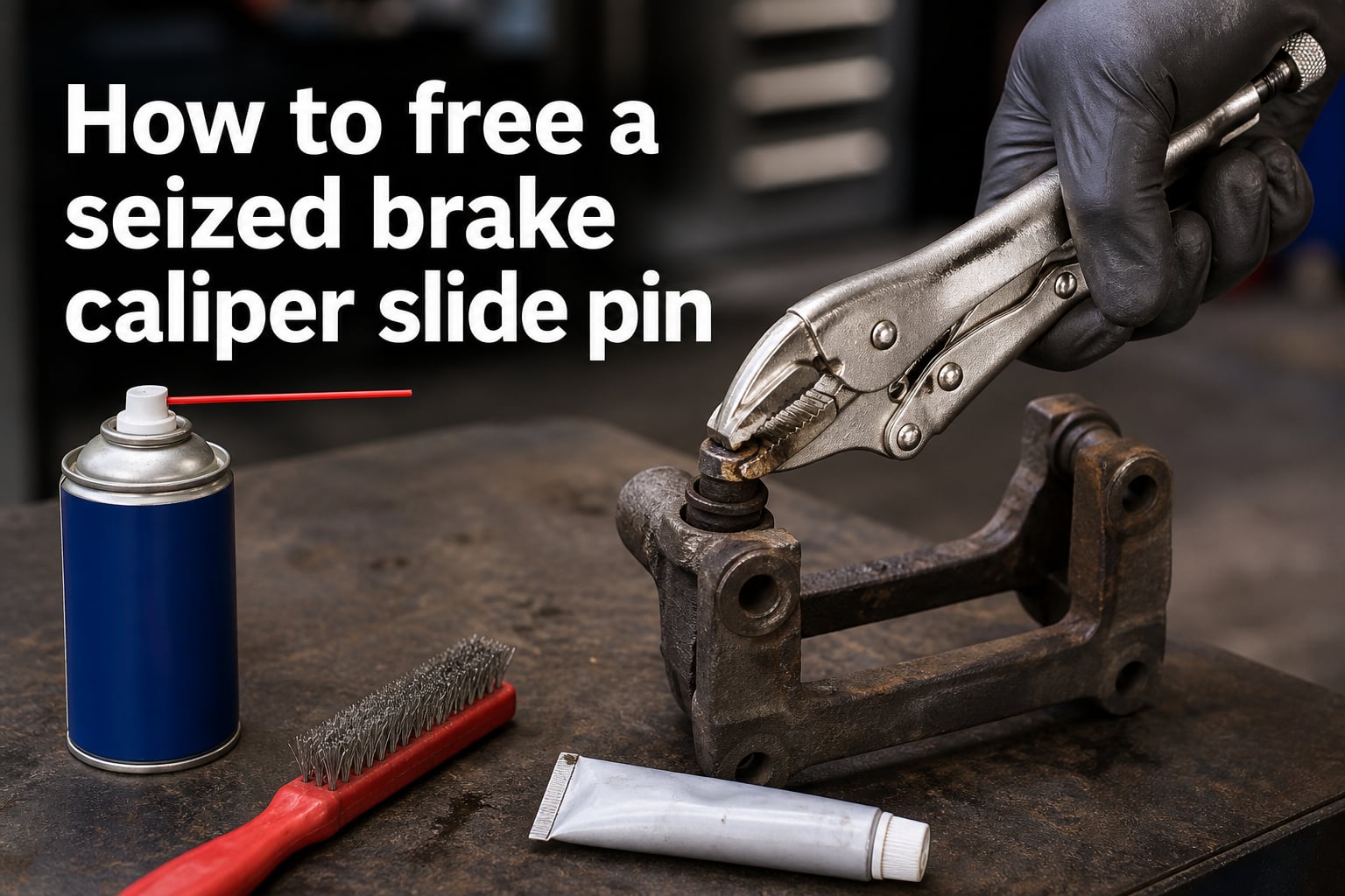 How to free a seized brake caliper slide pin