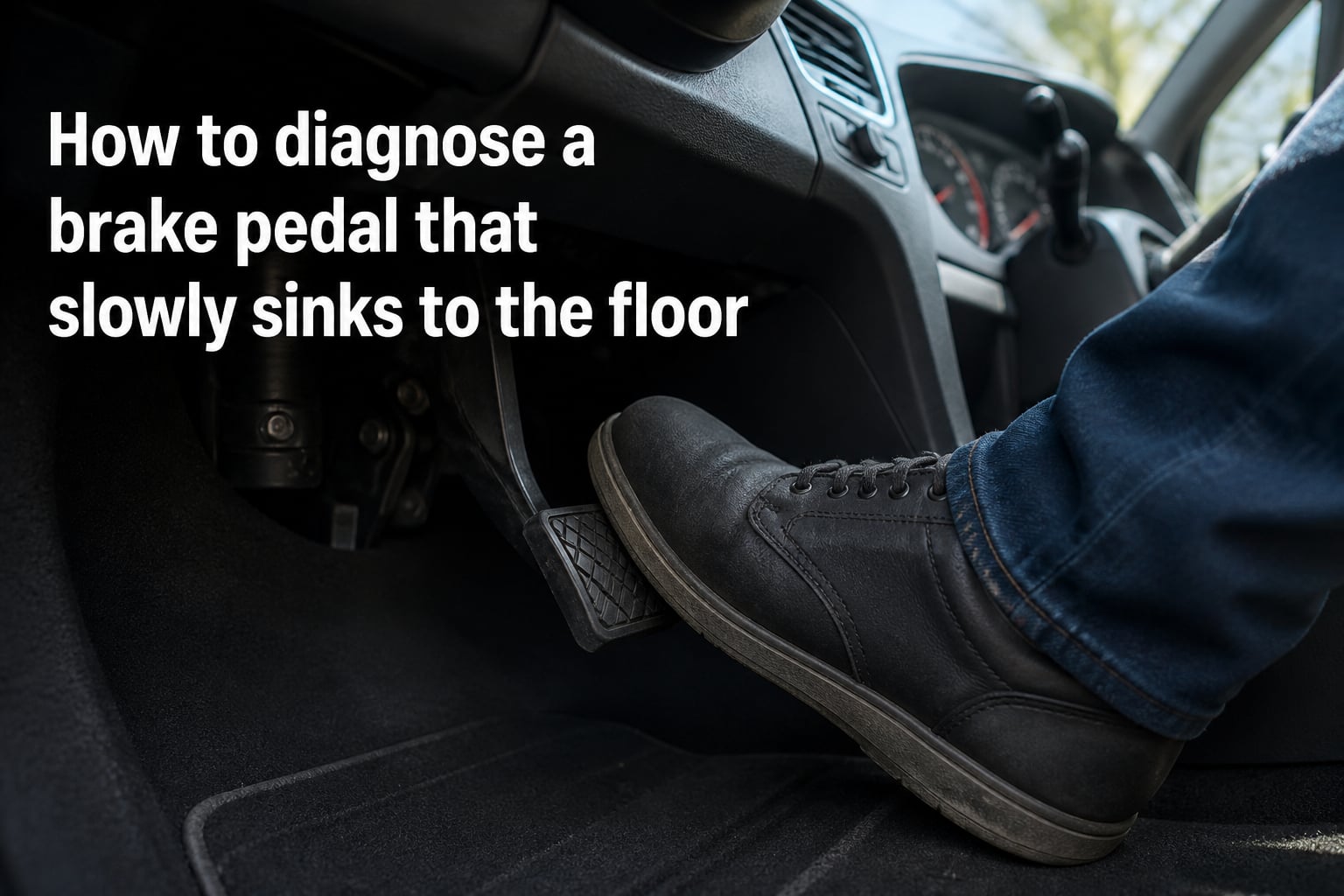 How to diagnose a brake pedal that slowly sinks to the floor
