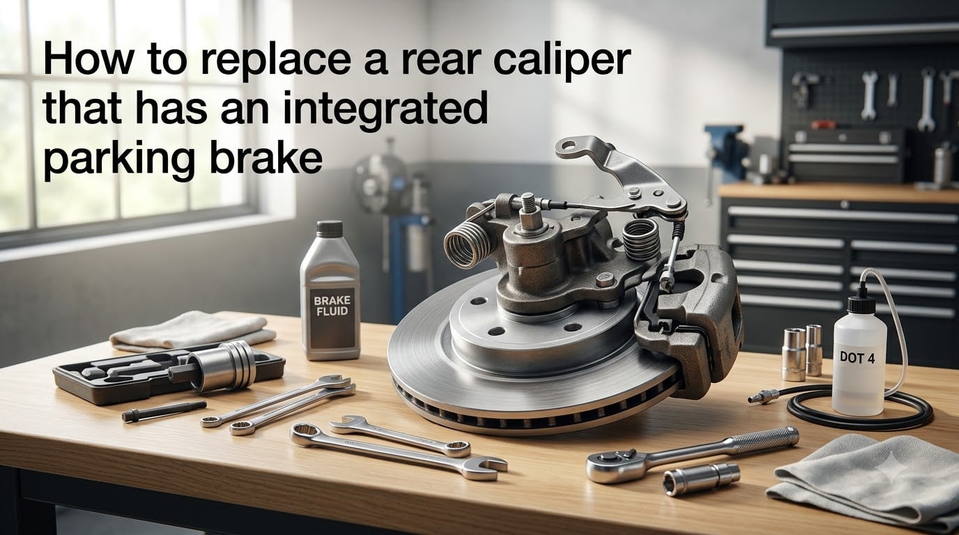 How to replace a rear caliper that has an integrated parking brake
