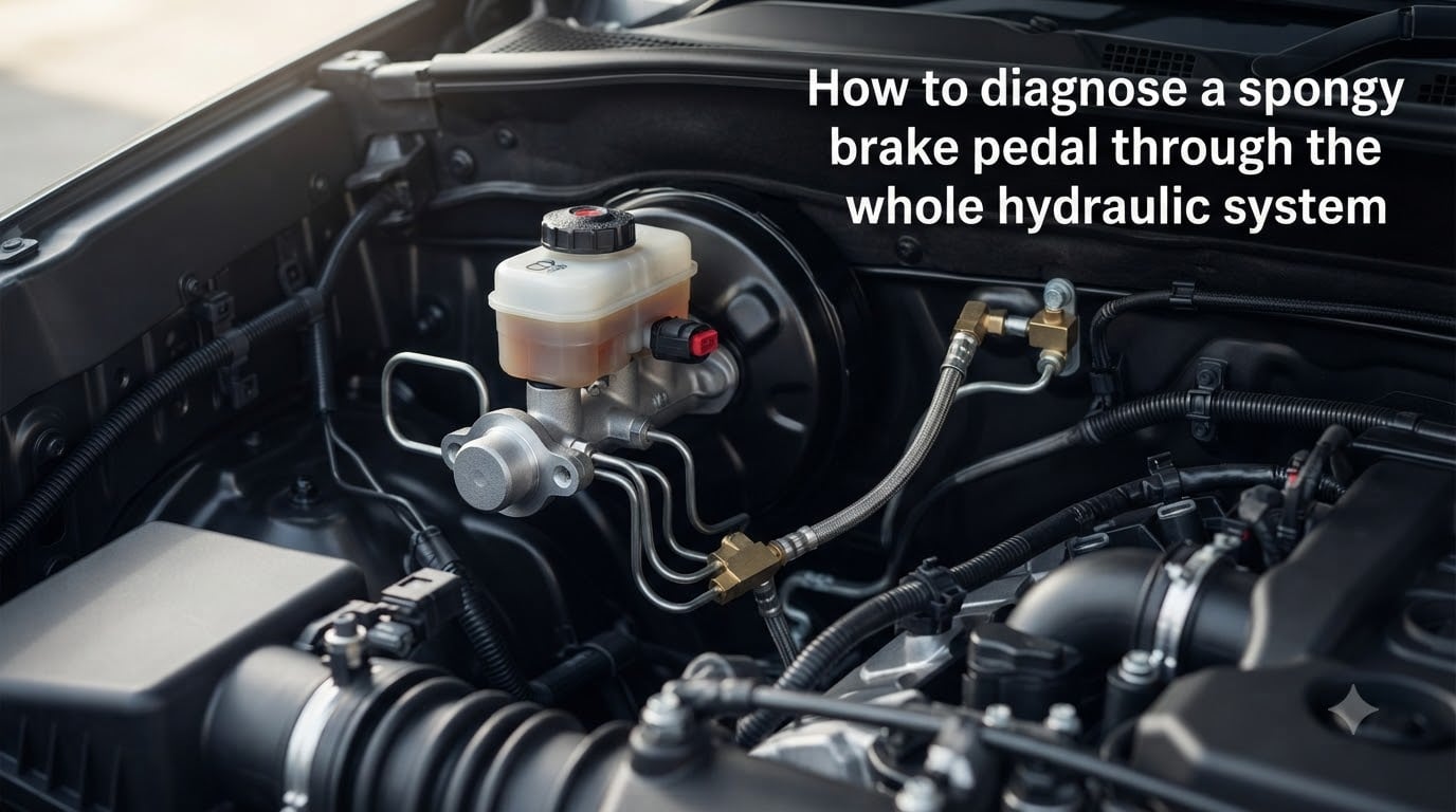 How to diagnose a spongy brake pedal through the whole hydraulic system