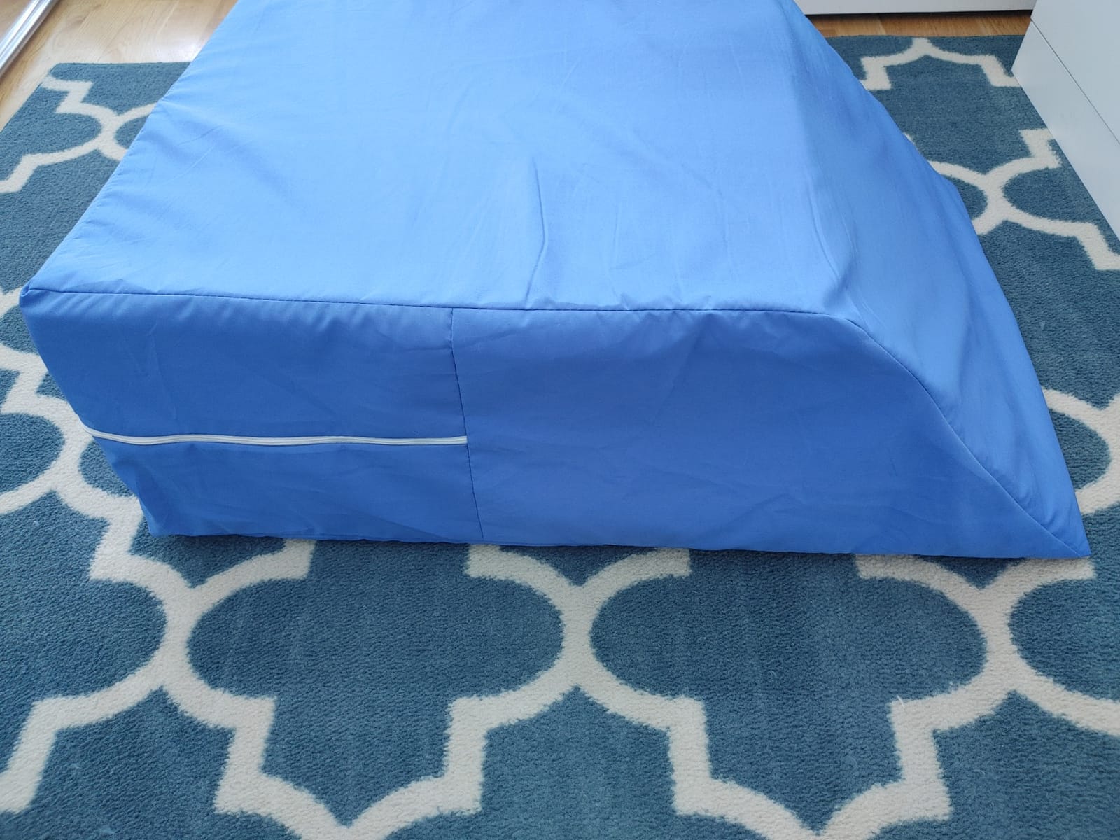 DMI Firm Leg Wedge Pillow for Back Pain Relief (FSA Eligible), High-Density Foam, Bed Wedge Pillow For Legs Elevation, Knee Pain, Post Surgery Pillow, Circulation and Swelling, Pregnancy, Blue customer photo 1