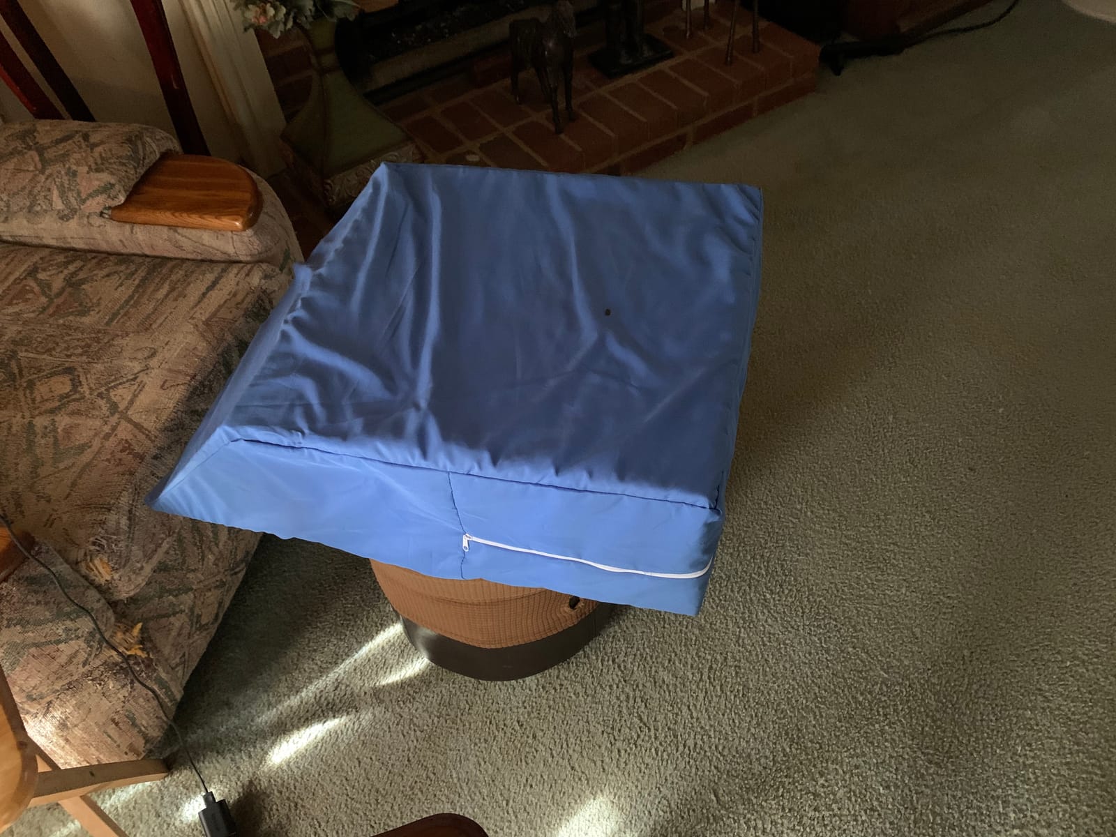 DMI Firm Leg Wedge Pillow for Back Pain Relief (FSA Eligible), High-Density Foam, Bed Wedge Pillow For Legs Elevation, Knee Pain, Post Surgery Pillow, Circulation and Swelling, Pregnancy, Blue customer photo 2
