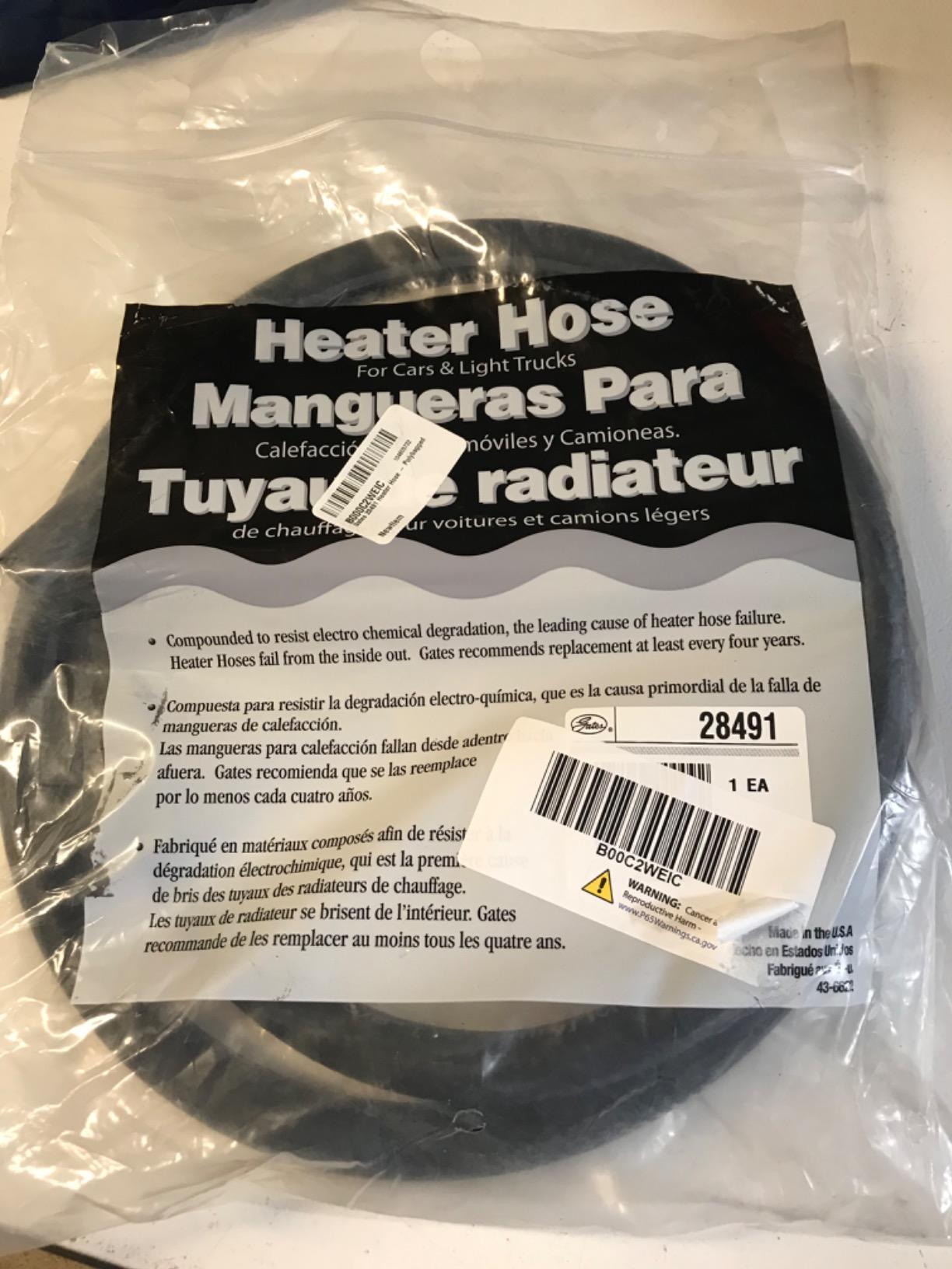 Gates 28491 Safety Stripe Standard Straight Heater Hose-6' Length, Inner Diameter 5/8