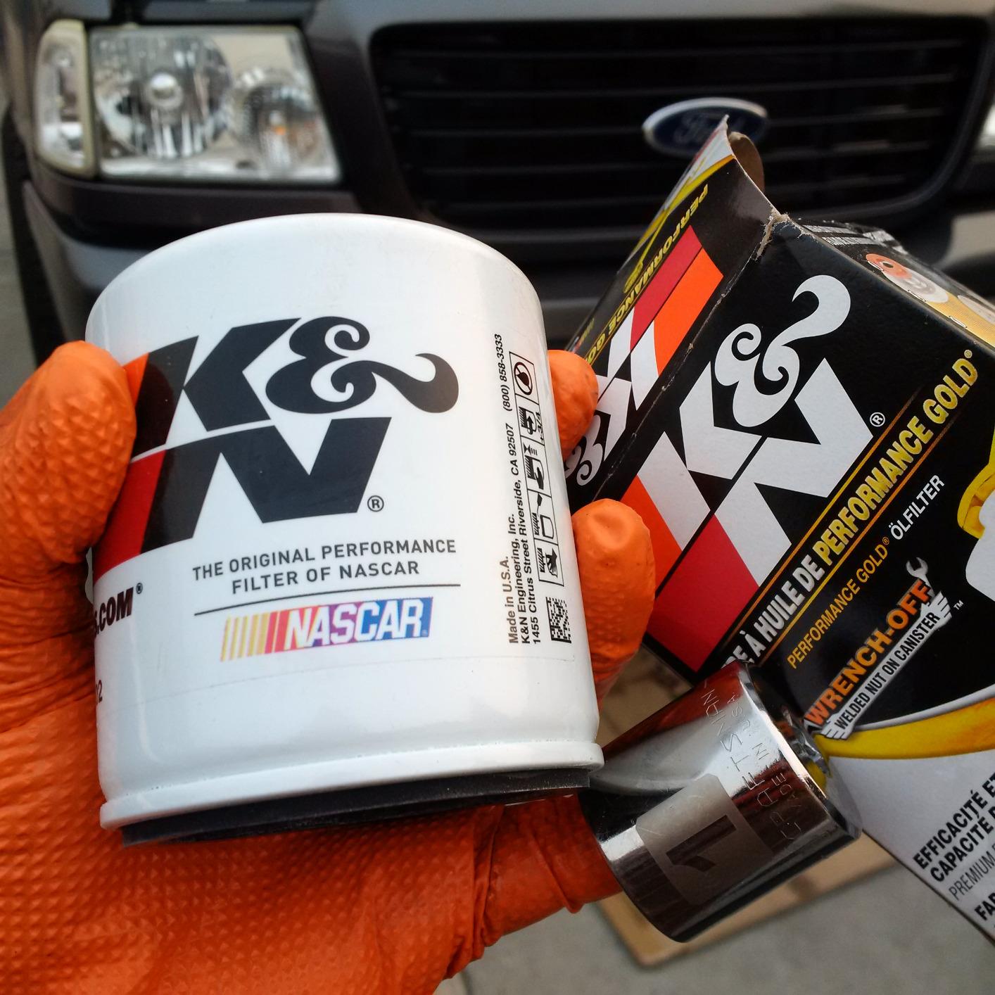 K&N Oil Filter: 20,000 Mile Engine Protection with Wrench Off Nut, HP-1002 customer photo 2