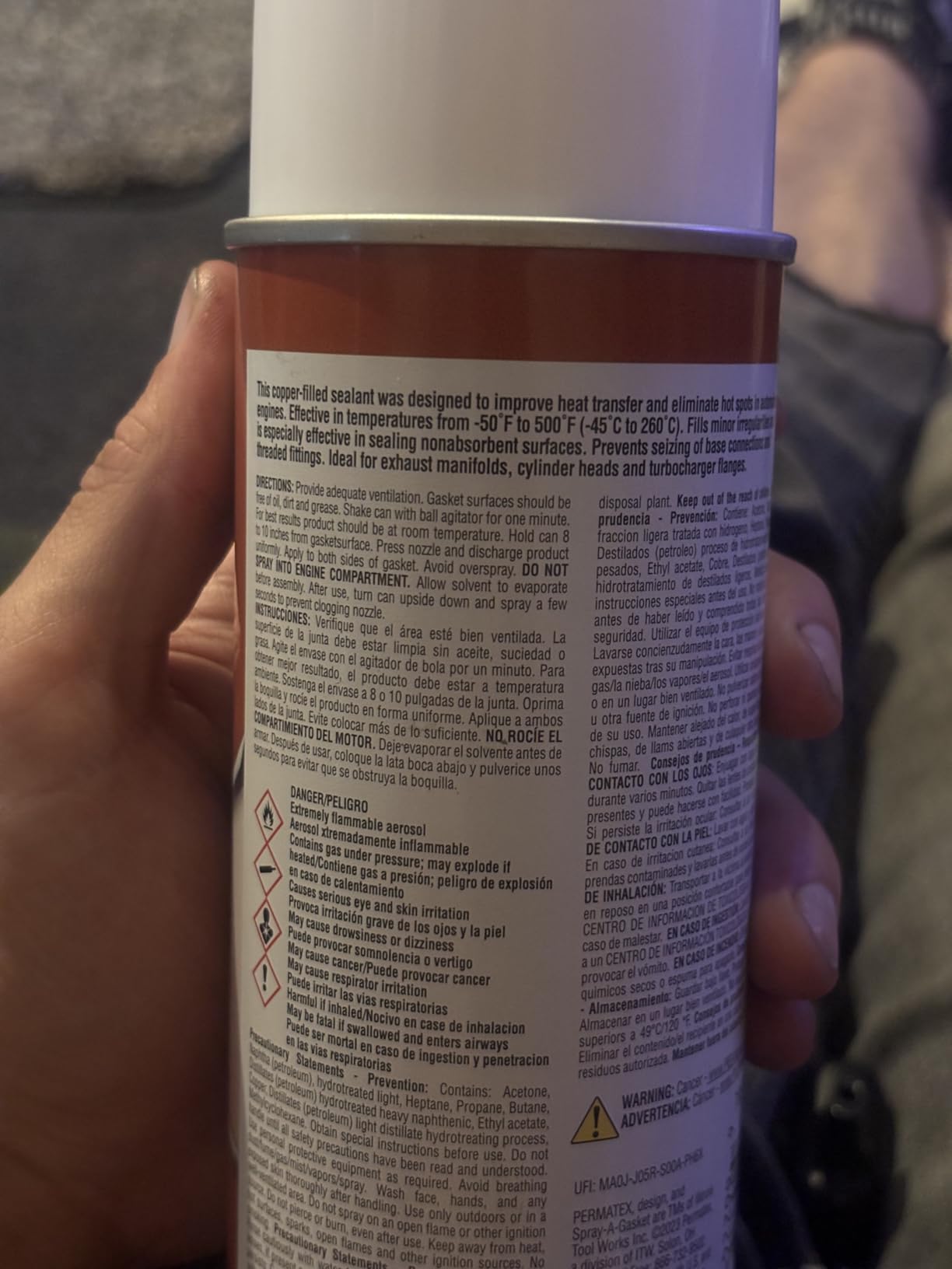 Permatex 80697 Copper Spray-A-Gasket Hi-Temp Adhesive Sealant, 9 oz. net Aerosol Can customer photo 1