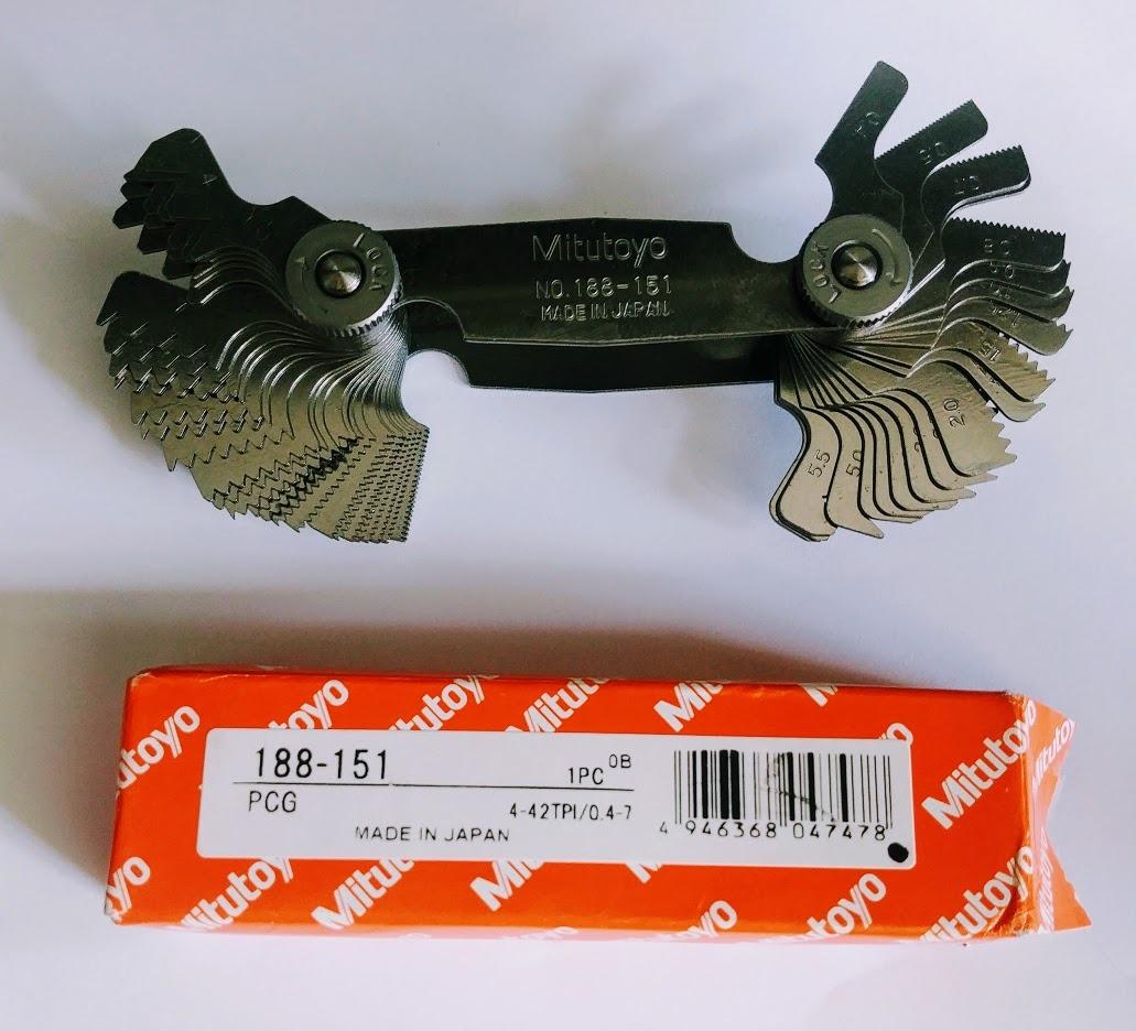 Mitutoyo 188-151, Screw Pitch Gage, 4 - 42 TPI and 0.4 - 7mm, 51 Leaves, Inch/Metric Black customer photo 2