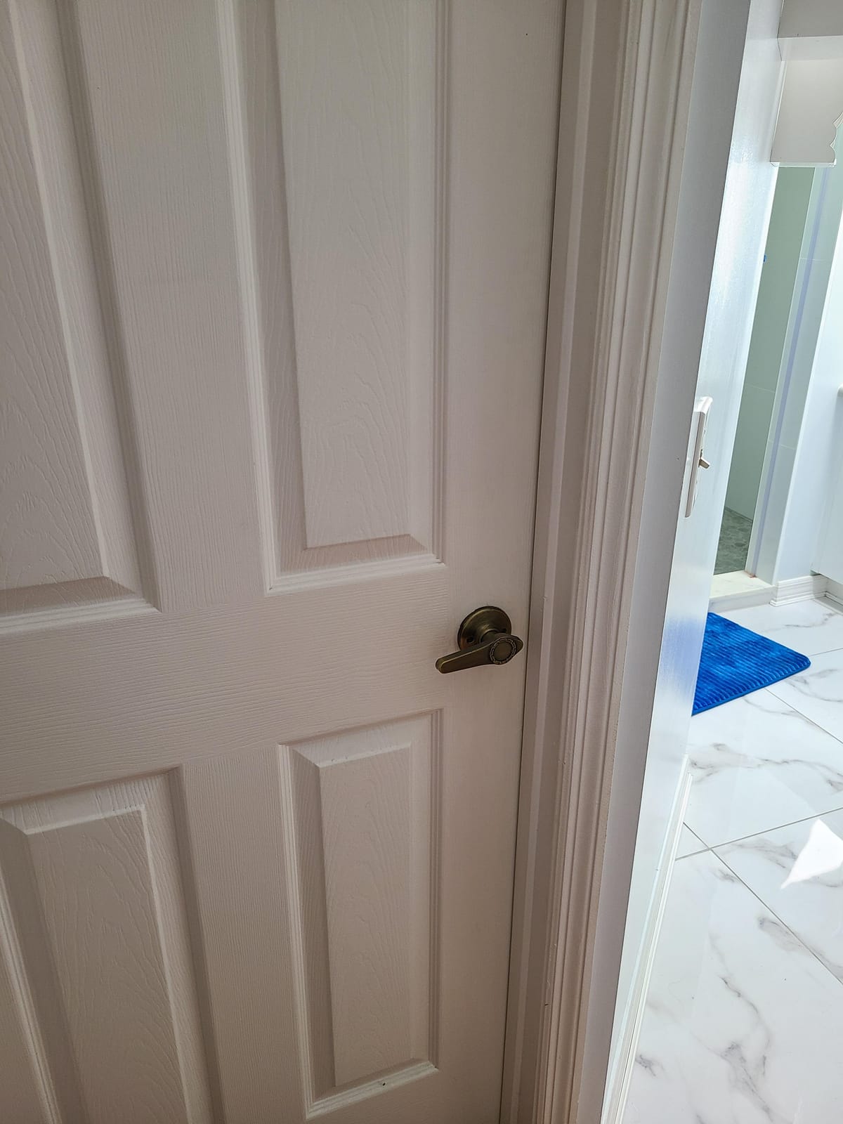 Kwikset Tustin Interior Privacy Door Handle with Lock, Door Lever For Bathroom and Bedroom, Satin Nickel Reversible Keyless Turn Lock, with Microban Protection customer photo 2