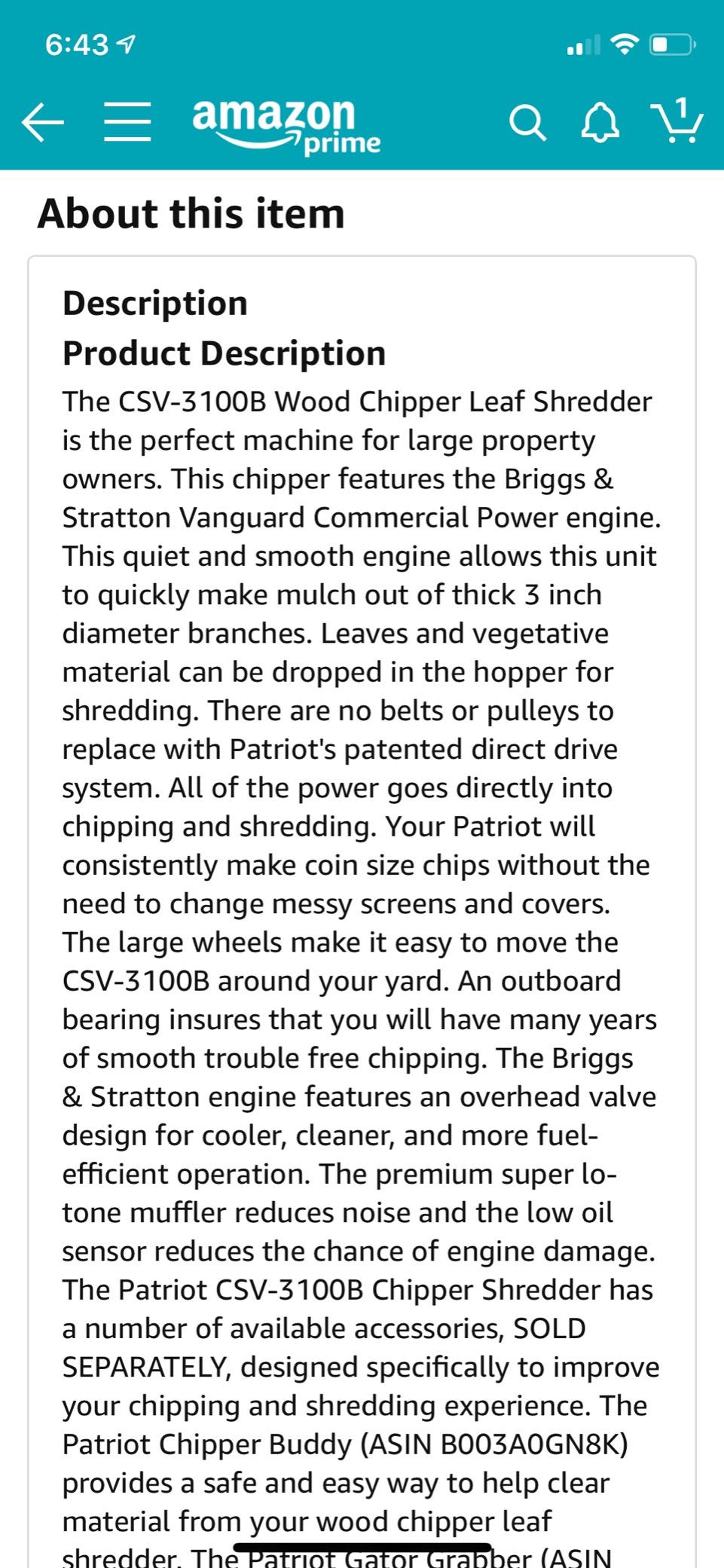 Patriot Products CSV-3090B Gas Wood Chipper Leaf Shredder customer photo 2