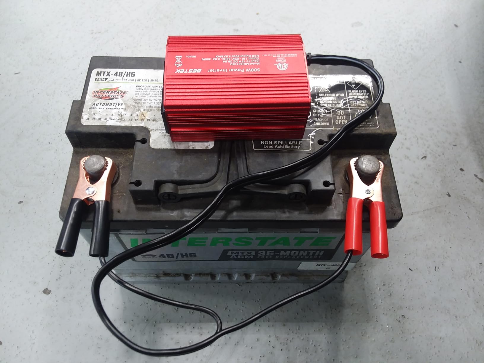 BESTEK Power Inverter DC 12-17V to AC 110V - 300W Car Plug Adapter Outlet customer photo 1