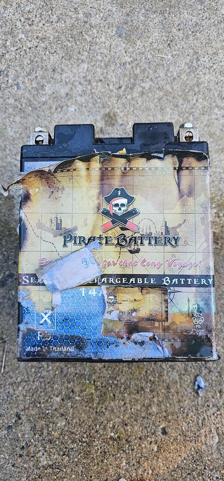 Pirate Battery YB14A-A2 12V 190 CCA Conventional – 14 Ah Battery for ATV, Motorcycle, Snowmobile, Jet Ski – T3 Nut & Bolt Terminal – Fits Polaris Sportsman 90, Kawasaki KLX110 customer photo 2