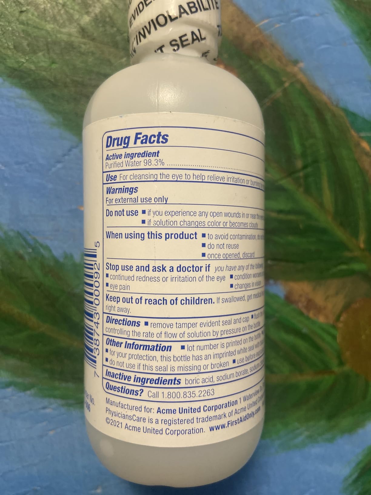 PhysiciansCare by First Aid Only 7-006 Eye Wash Solution, 4 oz Bottle customer photo 2