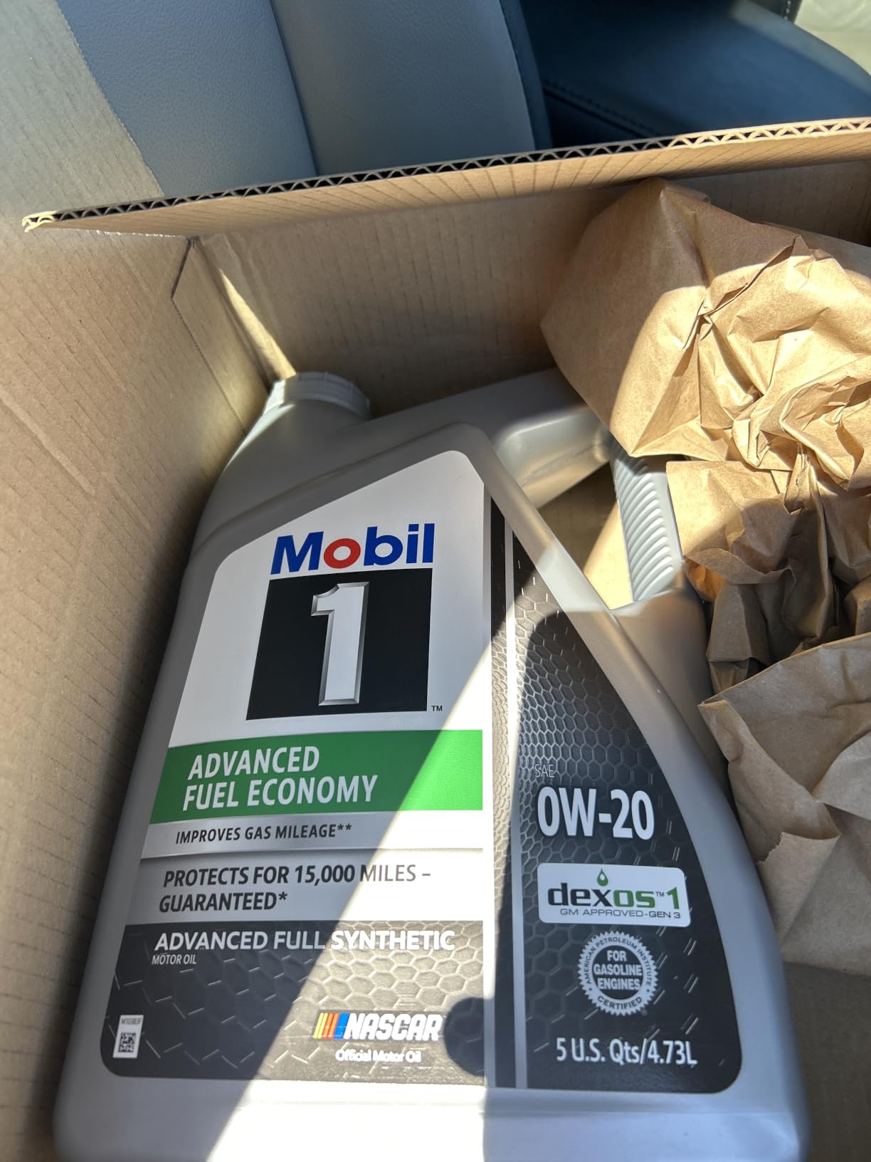 Mobil 1 Advanced Fuel Economy Full Synthetic Motor Oil 0W-20, 5 Quart customer photo 1