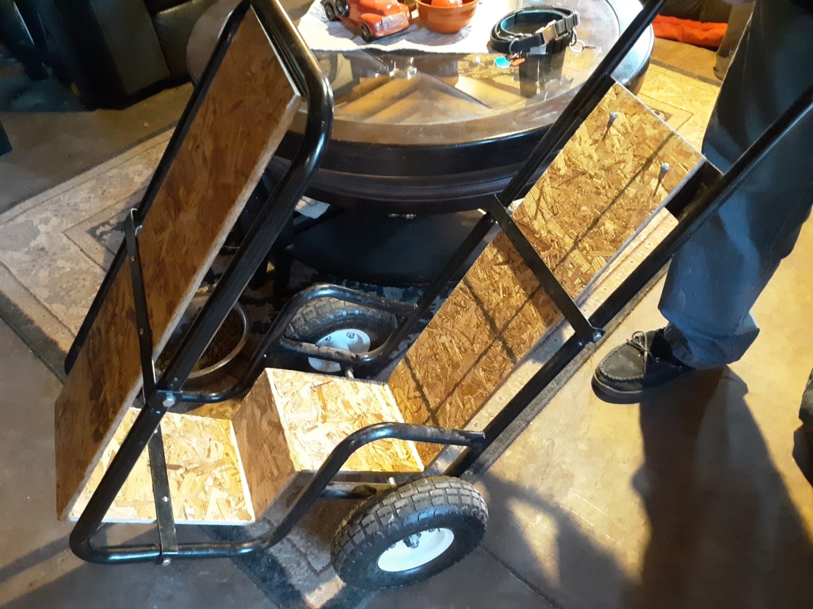 Sunnydaze Metal Firewood Carrier with Wheels, 43” H, Black customer photo 1