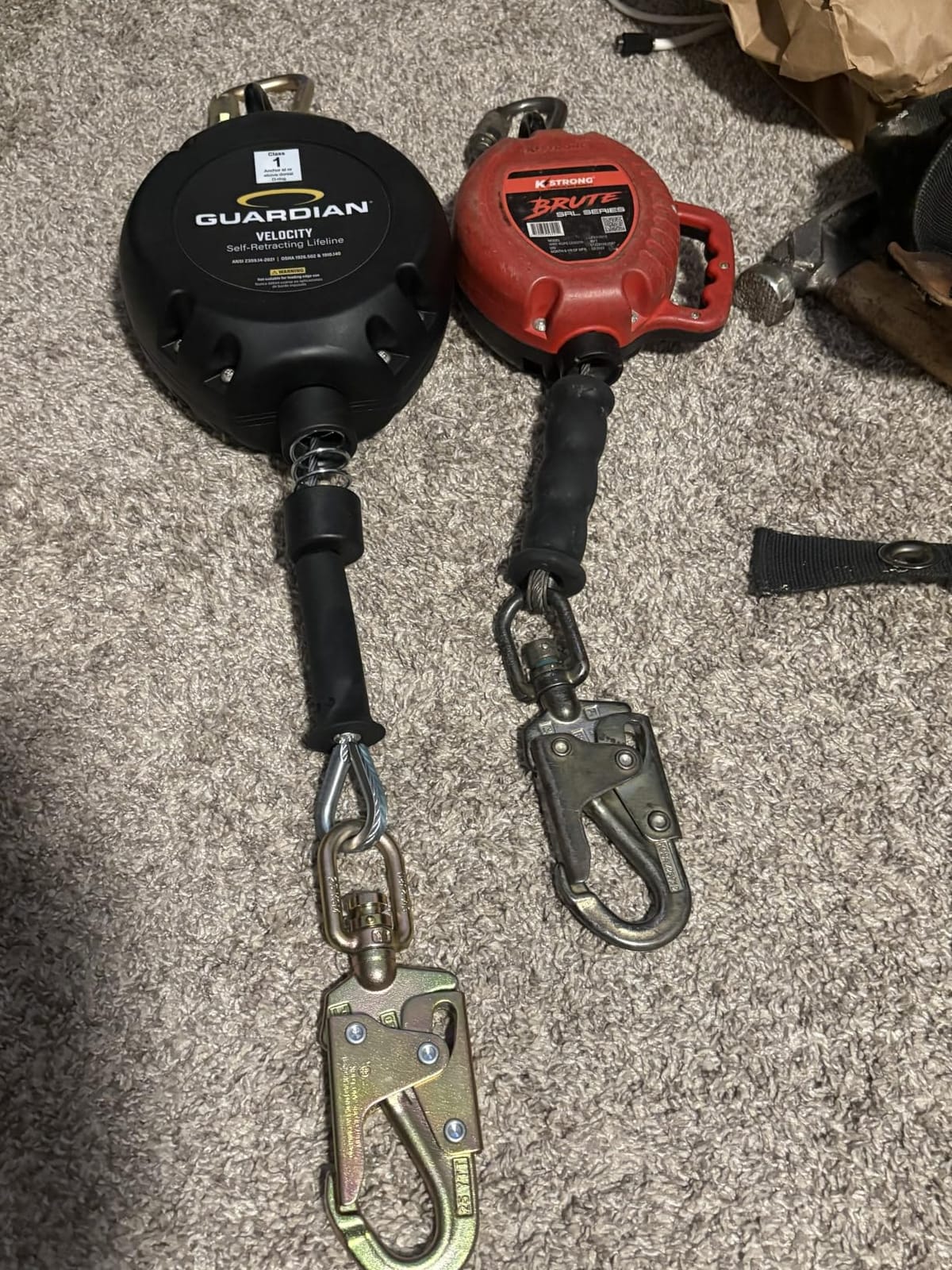Guardian 42001 Velocity Class 1 Cable Self-Retracting Lifeline (SRL) with Carabiner | 20 ft | Class 1 | ANSI and OSHA Compliant customer photo 2