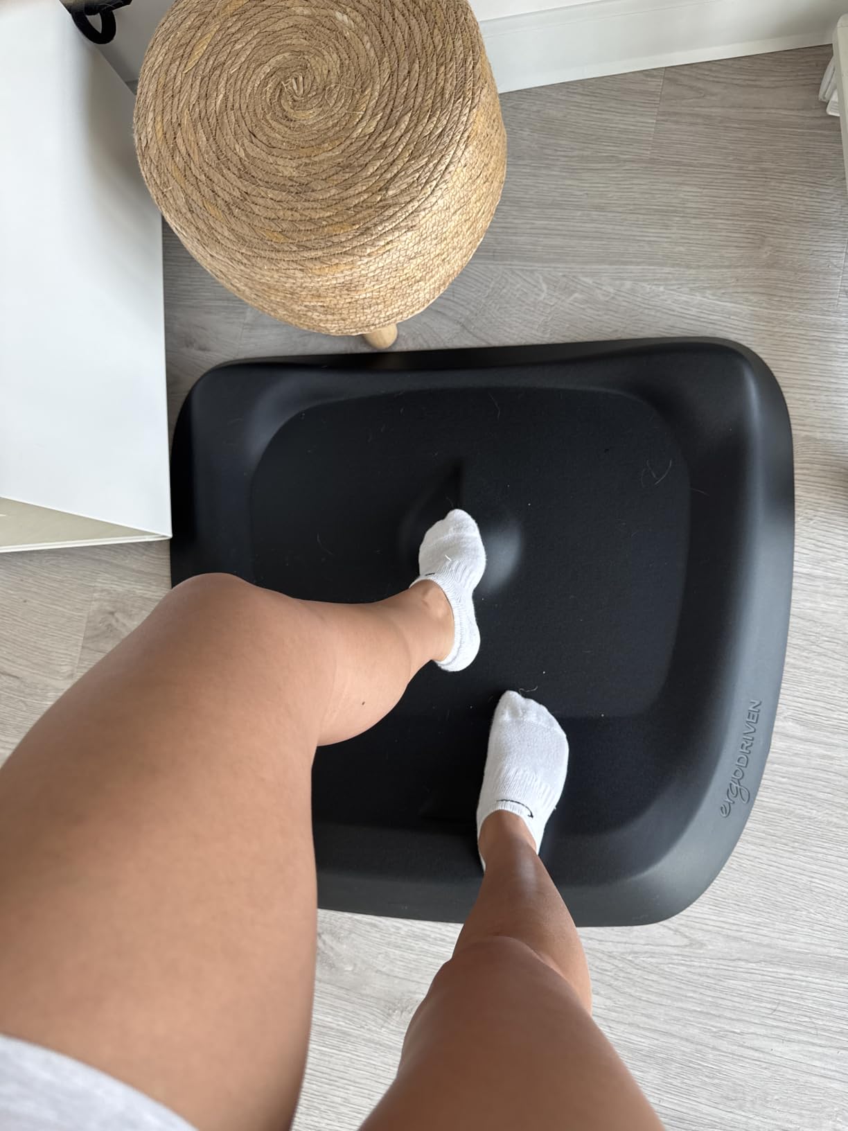 The Standing Desk Mat - Topo by Ergodriven | Premium Not-Flat Anti-Fatigue Standing Desk Mat with Calculated Terrain | Ultra-Thick Deluxe Comfort Foam, Durable, PVC-Free | Accessories | Obsidian Black customer photo 2