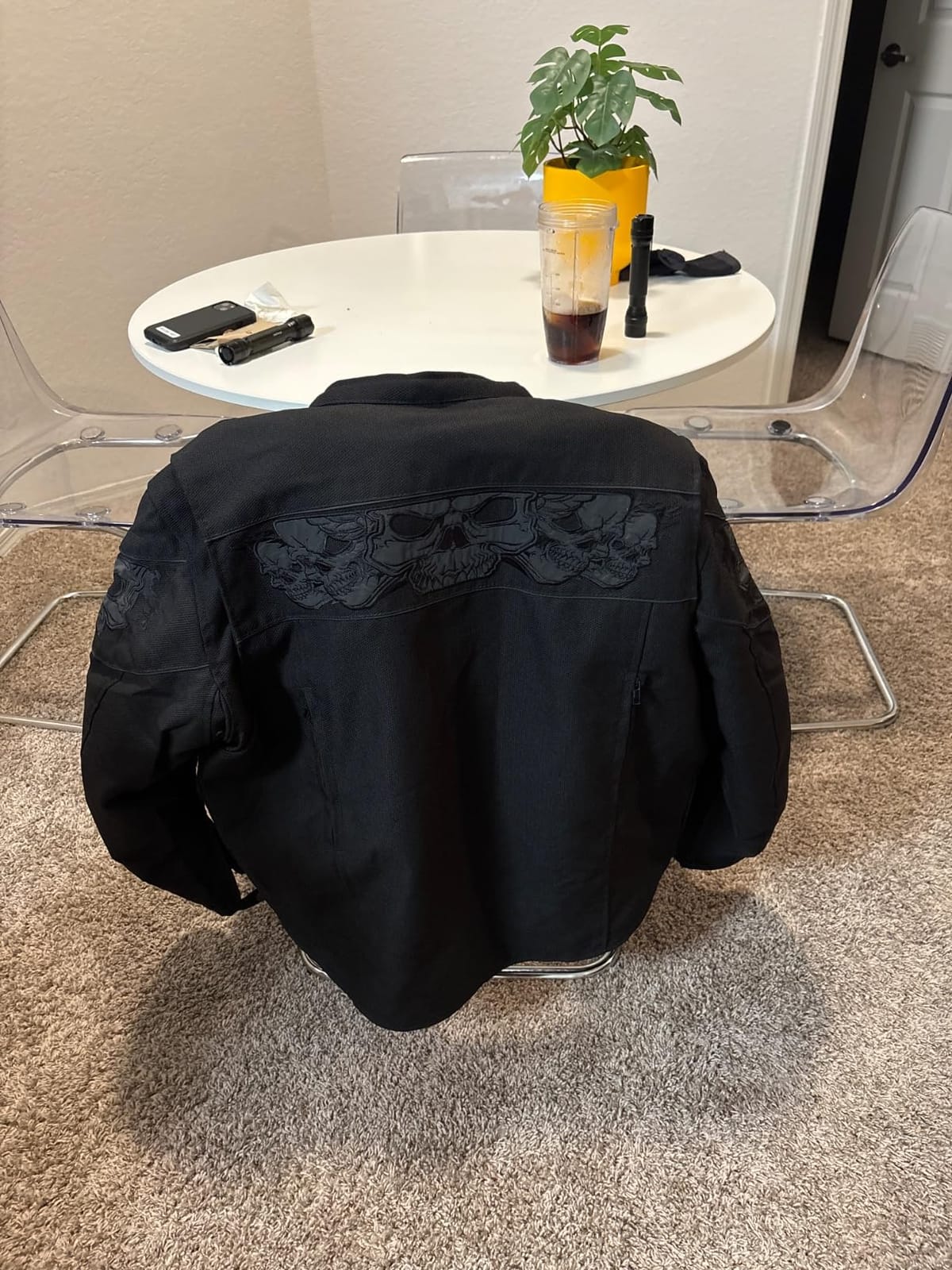 Milwaukee Leather MPM1730 Men's Black Padded Textile All Season Motorcycle Jacket w/Reflective Skulls Artwork customer photo 1
