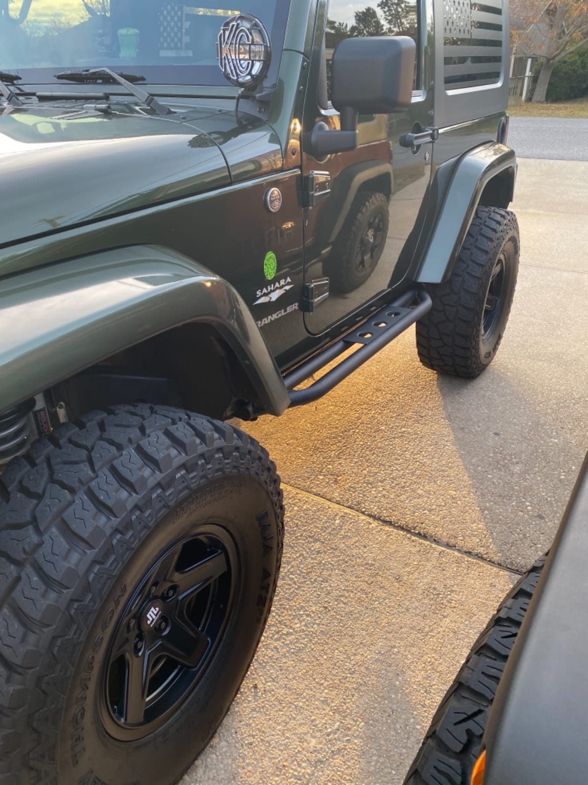 EAG Side Steps Armor Fit for 07-18 Wrangler JK 2 Door Rock Sliders Nerf Bars Running Board Rail Step customer photo 2