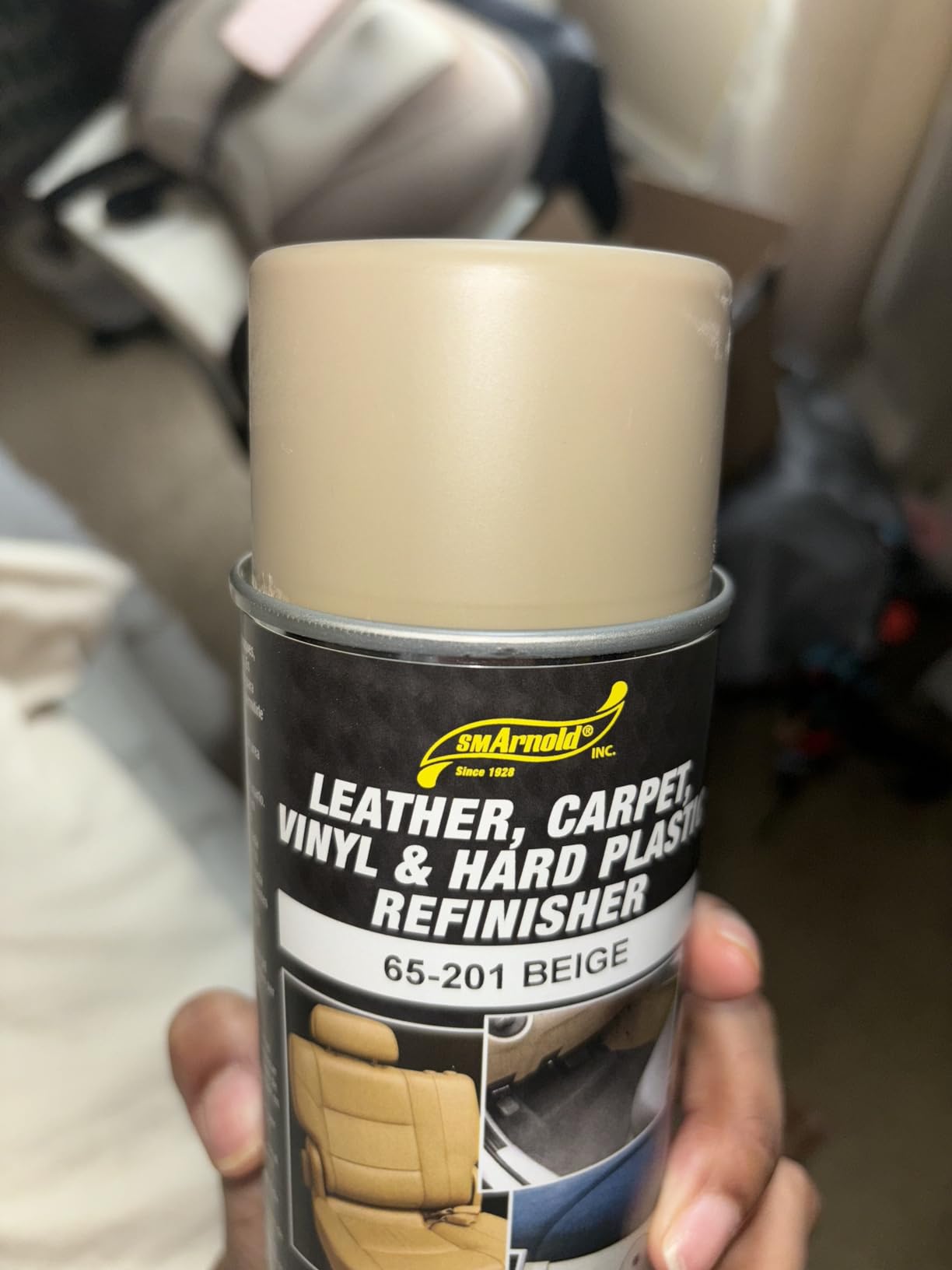 SM Arnold (65-201) Leather, Carpet, Vinyl & Hard Plastic Refinisher, Beige - 11 oz. customer photo 2