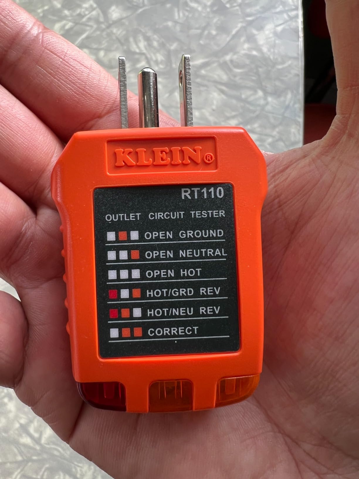 Klein Tools RT110 Outlet Tester, AC Electrical Receptacle Tester for North American Outlets customer photo 2
