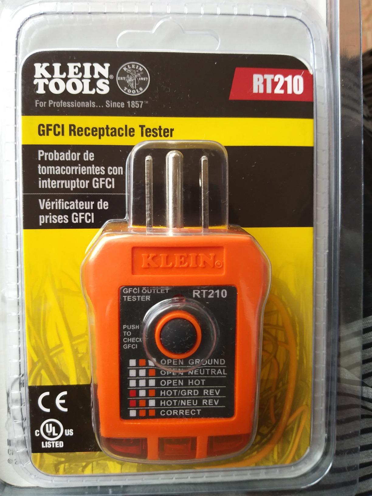 Klein Tools RT210 Outlet Tester, Receptacle Tester for GFCI / Standard North American AC Electrical Outlets, Detects Common Wiring Problems customer photo 2