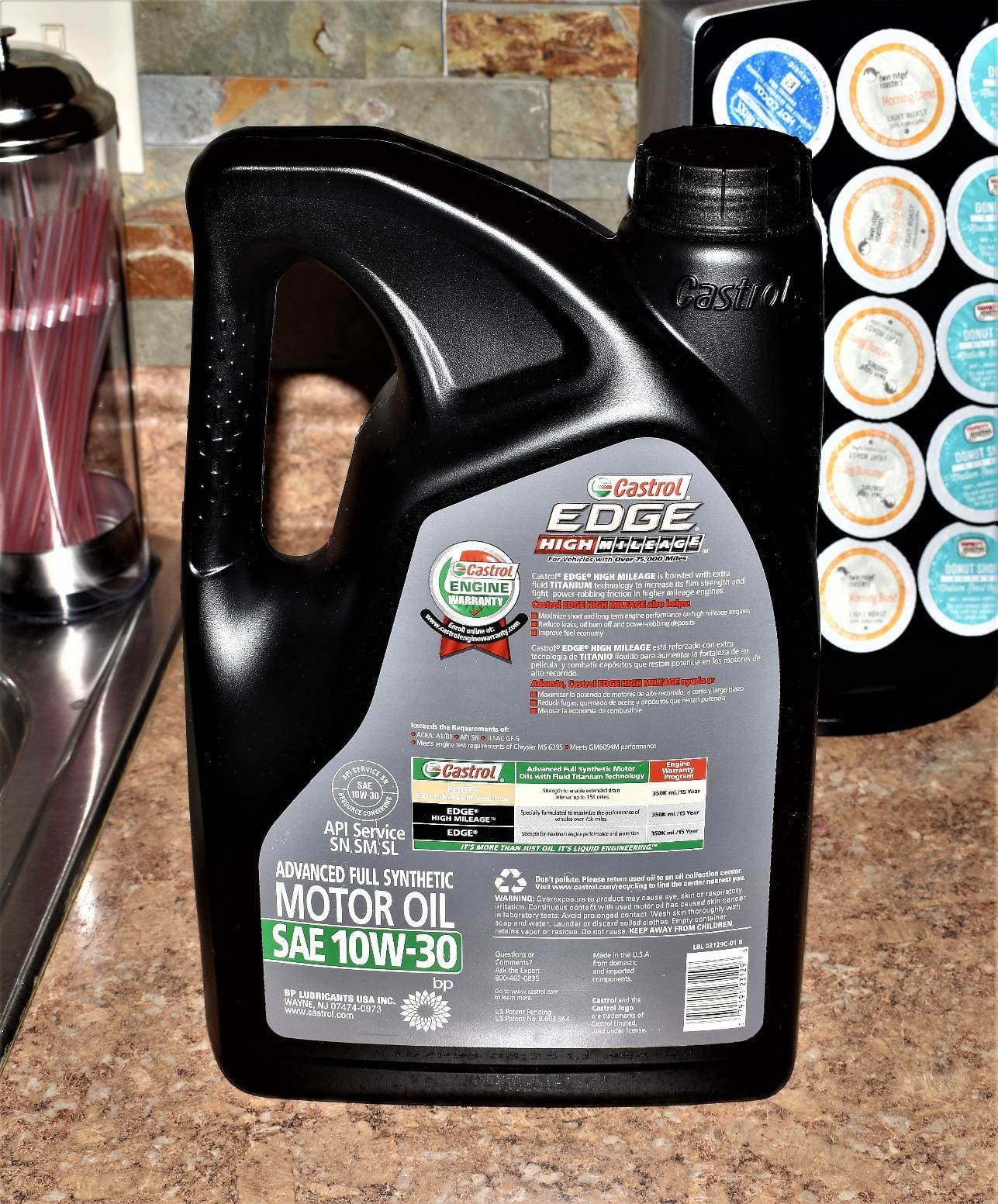 Castrol EDGE High Mileage 10W-30 Advanced Full Syn Motor Oil, 5 Quarts customer photo 1