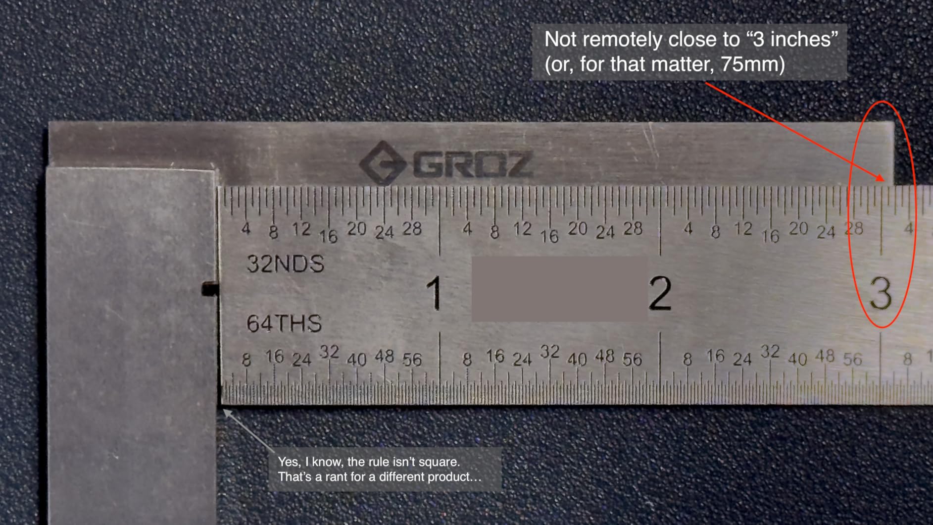 Groz 3-Piece Precision Steel Square Set (2