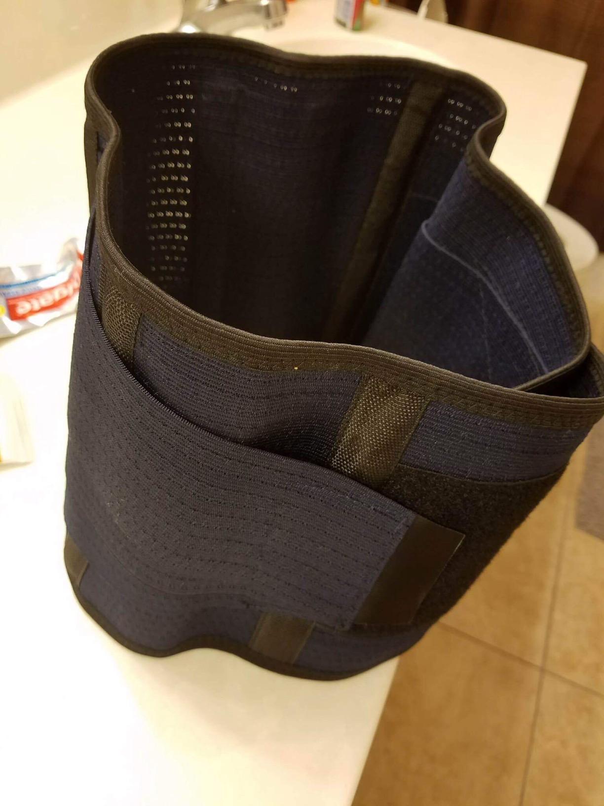 AVESTON Back Support Lower Back Brace for Back Pain Relief: Thin Breathable Rigid 6 ribs Adjustable Lumbar Support Belt for Men/Women Keeps Spine Straight and Safe – Large customer photo 2