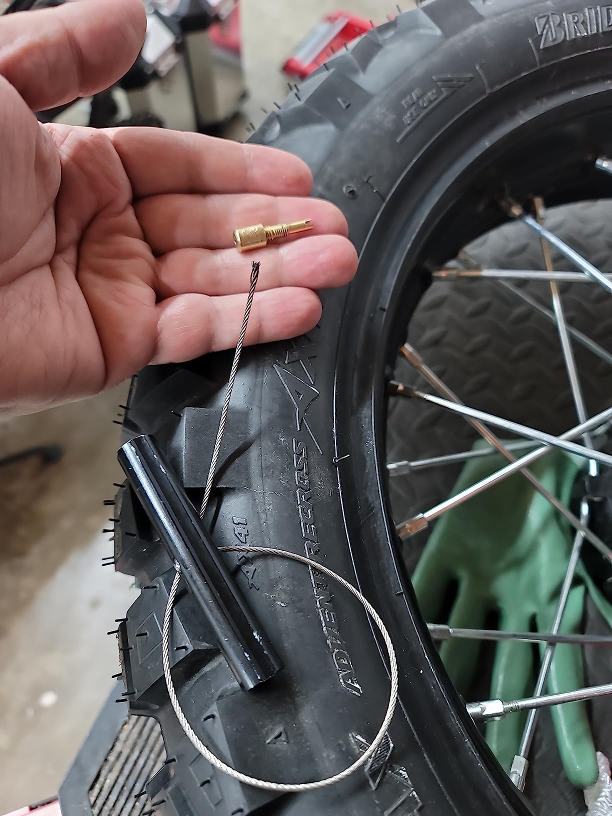 Tire Valve Stem Fishing Tool Puller (With Valve Core Remover) SAVE YOUR KNUCKLES While Installing Inner Tubes, Rim Locks & Off Road Tires on Adventure Motorcycles & Dirt Bikes customer photo 1
