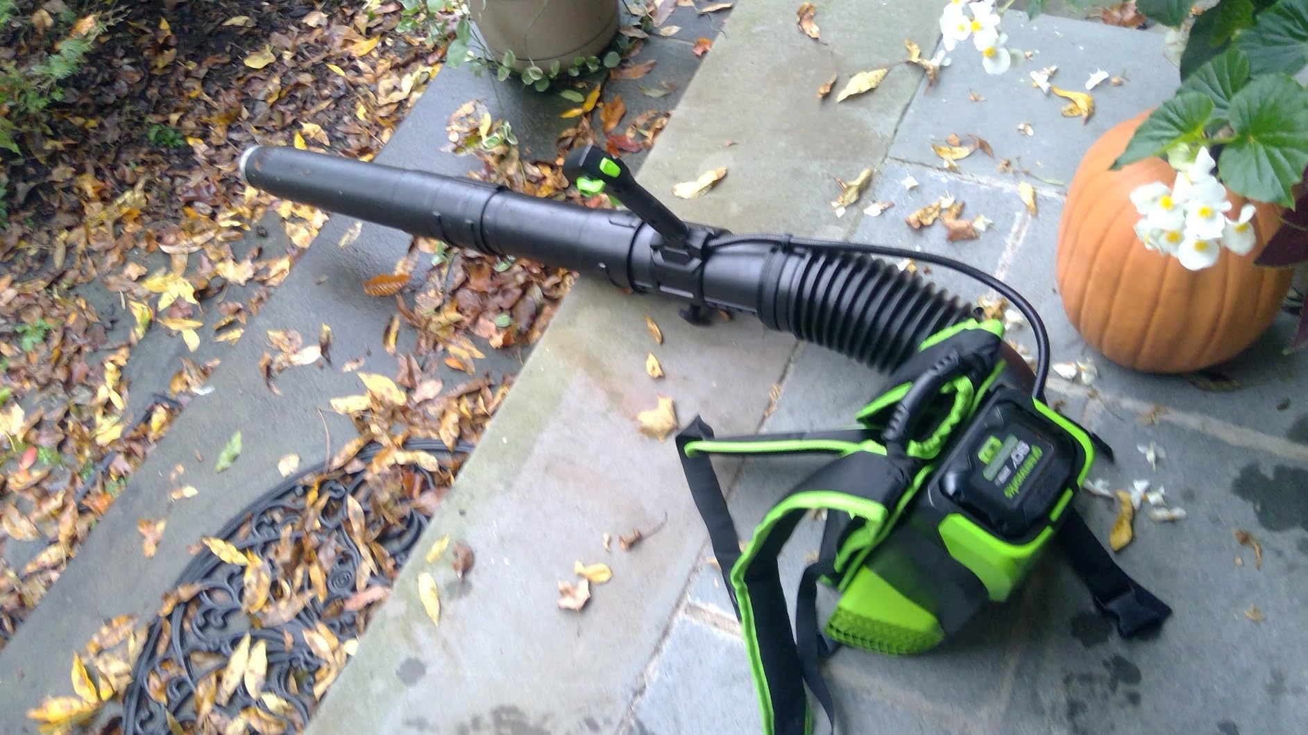 Greenworks 80V (180 MPH / 610 CFM / 75+ Compatible Tools) Cordless Brushless Backpack Blower, 2.5Ah Battery and Rapid Charger Included, Green/Black customer photo 1