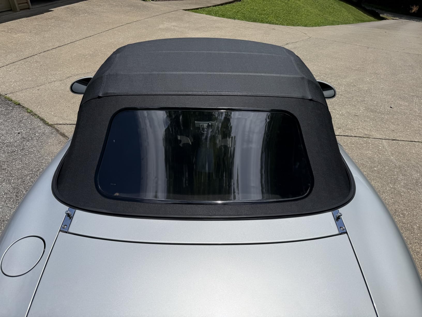 Fits Miata Soft Top Compatible With Mazda Miata Convertible Top with Clear Plastic Window - Black, Cabrio Vinyl - One-Piece fits 1989-2005 Mazda Miata Convertible Top Replacement - No Rain Rail customer photo 1