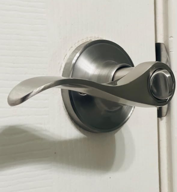 Probrico Privacy Door Levers Interior Door Handles Levers, Wave Style Bed Bath Door Handles Lock Keyless, Satin Nickel Door Lever Lockset 6 Pack customer photo 1