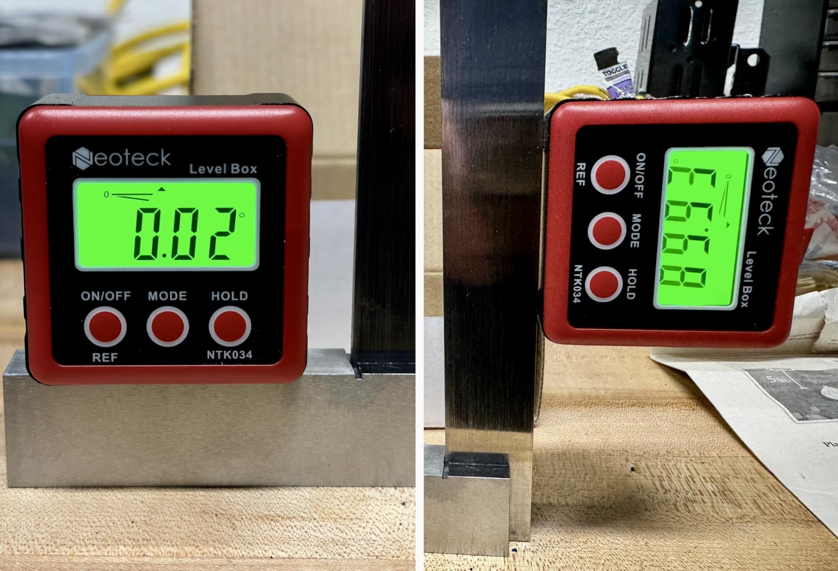 Neoteck Digital Angle Finder with Magnetic Base, LCD Backlight Inclinometer customer photo 1