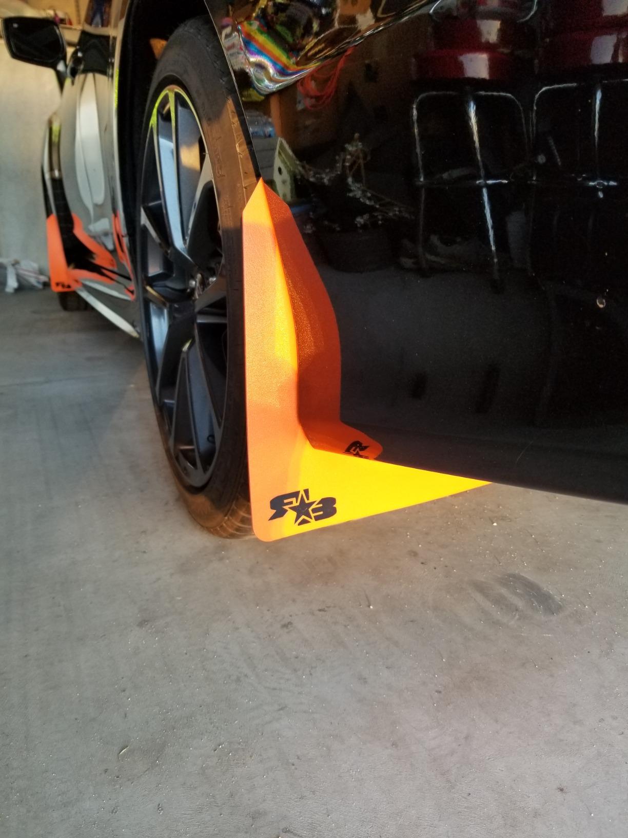 RokBlokz Mud Flaps for 2015-2021 Subaru WRX STI - Multiple Colors Available - Mud Guards are Custom Cut and Fit - Includes All Mounting Hardware (Black with Red Logo, Original) customer photo 2