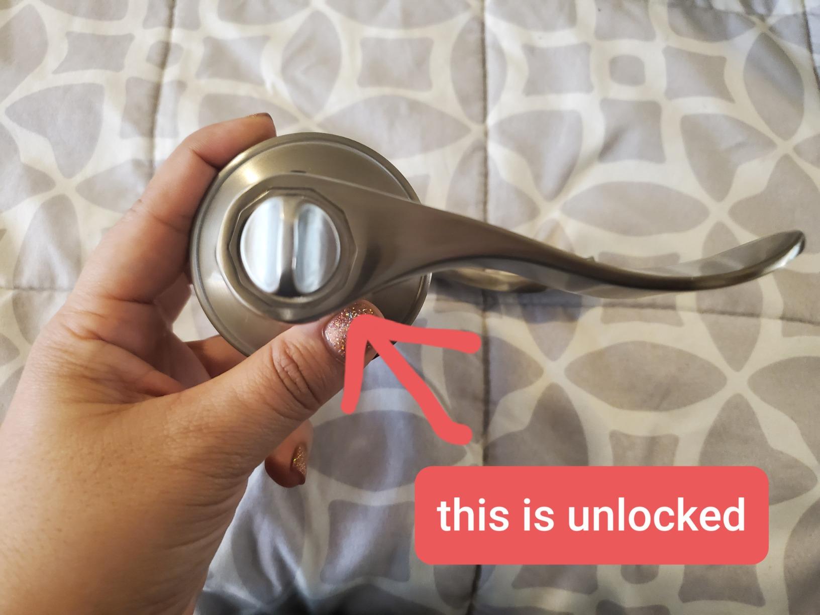 Knobonly 10 Pack Brushed Satin Nickel Door Lever Privacy Door Handles, Zinc Alloy Door Handle Interior, Keyless Lock for Bedroom or Bathroom customer photo 2