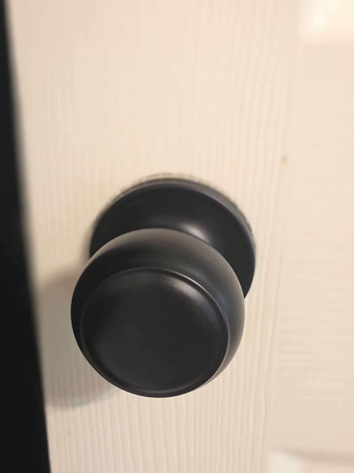 KNOBWELL 6 Pack Matte Black Door Knob - Round Interior Door Handles for Hallway & Closet, Non-Locking Passage Door Knobs with Durable Lockset, Easy Install customer photo 1