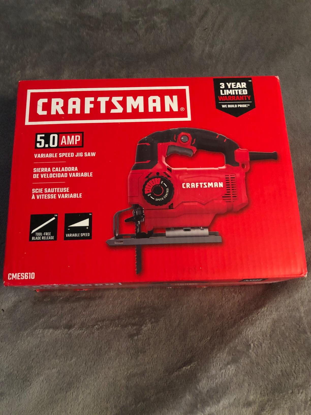 CRAFTSMAN Jig Saw, 4 Orbital Settings, Up to 3,000 SPM, 5 Amp, Corded (CMES610) customer photo 1