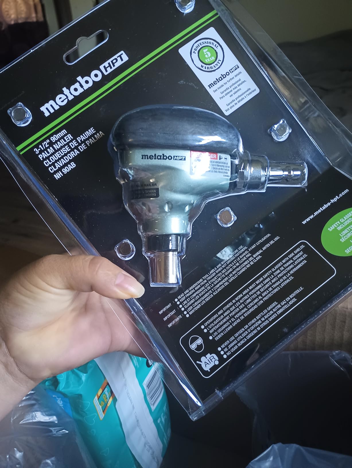 Metabo HPT Palm Nailer, Magnetic Nose 360° Swivel, Joist Hangers, NH90AB customer photo 1