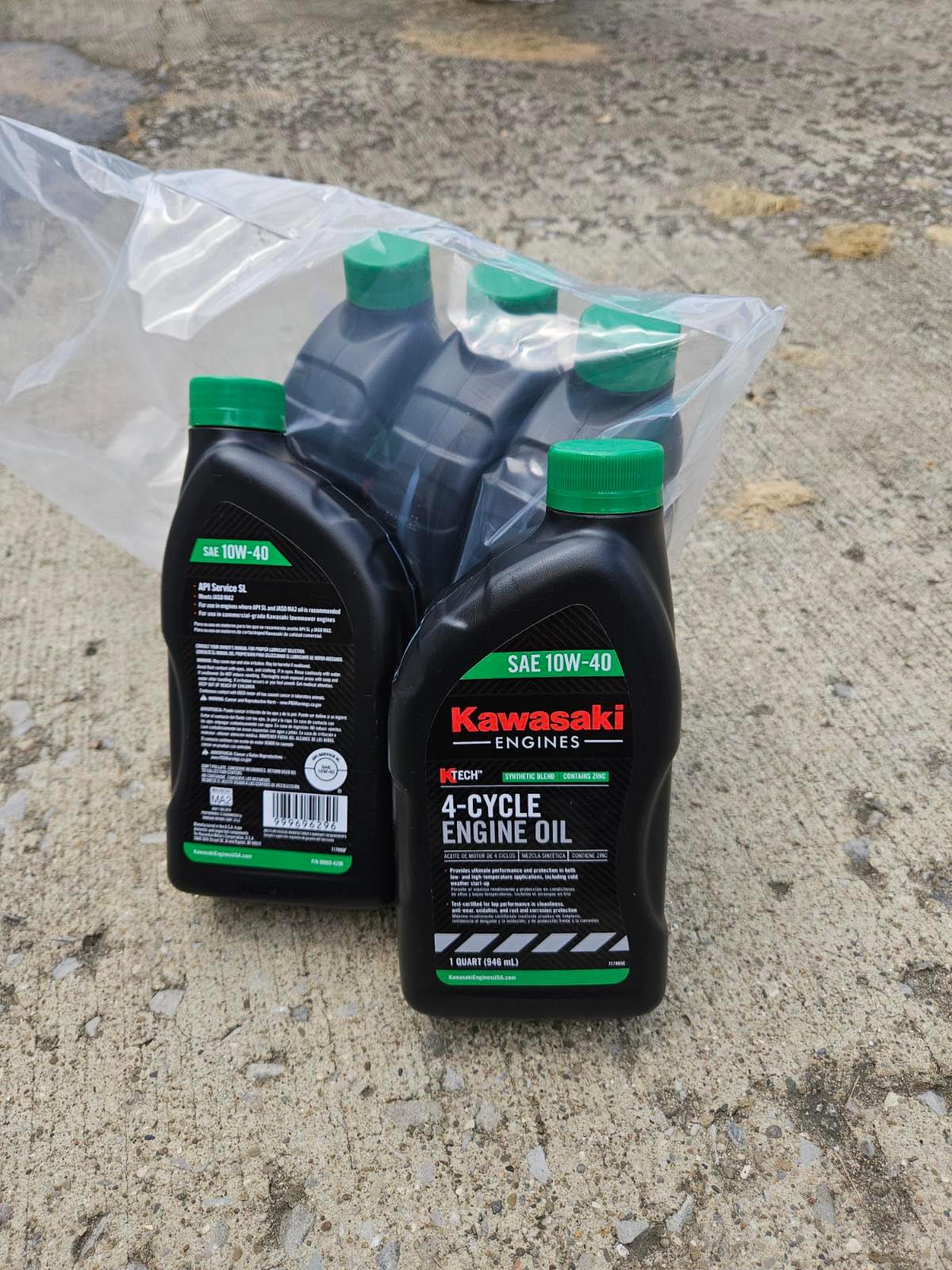 Pack of 5 Kawasaki 99969-6296 Genuine OEM K-Tech SAE 10W-40 4-Cycle Engine Oil customer photo 1